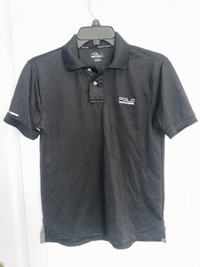 Polo by Ralph Lauren Men's Black Performance Polo with White Logo